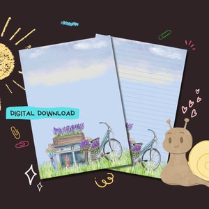 Spring Garden - Descarga digital PDF - Papel para escribir cartas Penpal - Hojas de papel de notas imprimibles al instante - Forrado y sin forro incluido