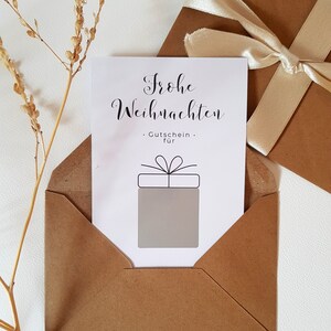 Rubbelkarte | Frohe Weihnachten | Gutschein | Postkarte | persönliche Geschenkidee | Überraschungseffekt | individuell