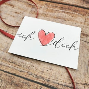 ICH LIEBE DICH Postkarte | Liebeserklärung | Herz | Karte zum Valentinstag |