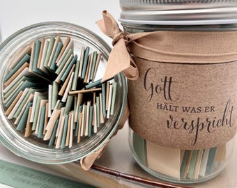 Gottes Versprechen  | Bibelverse im Glas | 70 Versprechen von Gott  an Dich | ermutigende Aussagen für den Alltag | christliches Geschenk