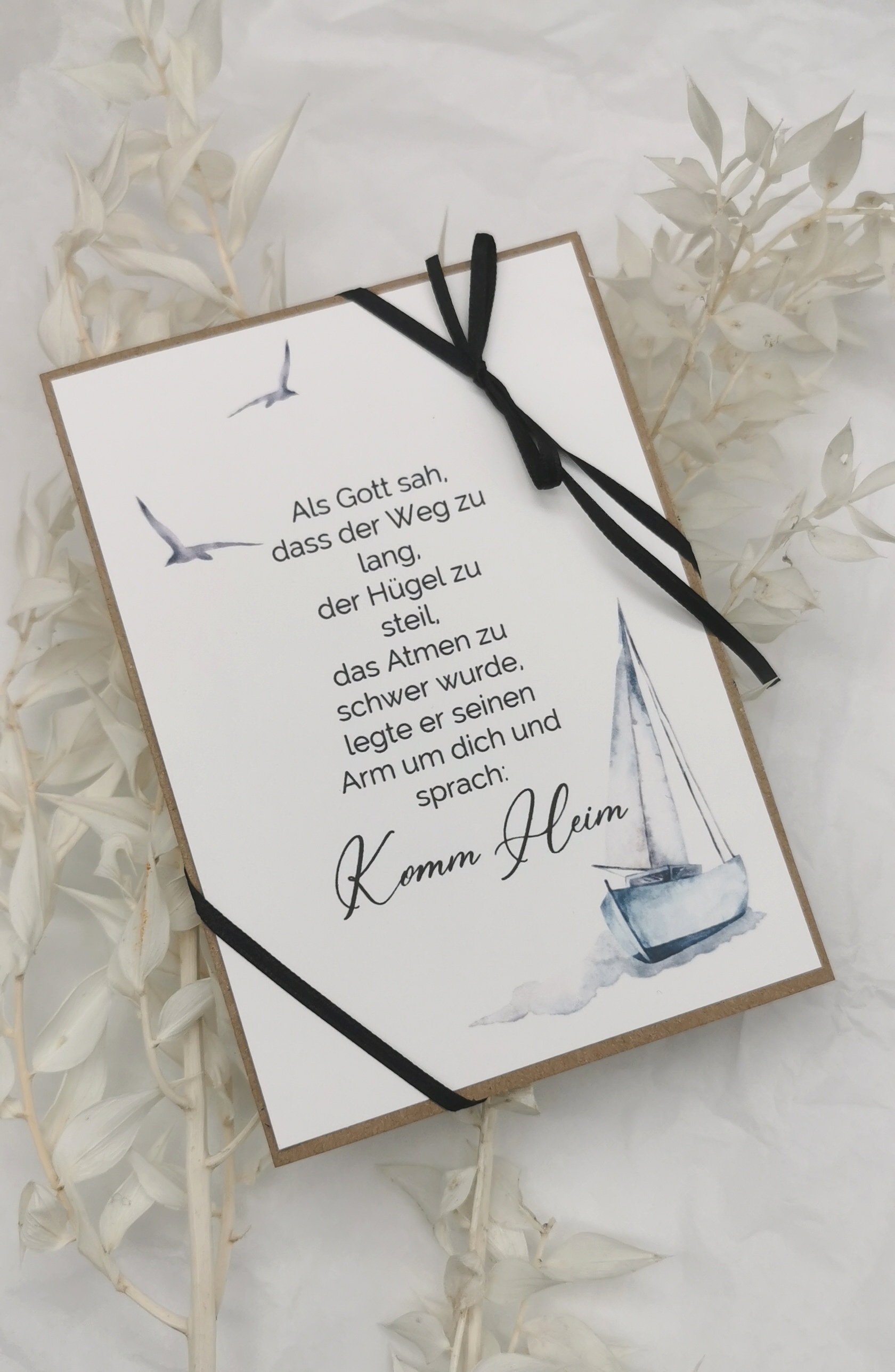 Christliche Beileidskarte Mit Bibelvers – Weißes Lilien-Design, Inkl. Umschlag, 12,7 X 17,8 Cm