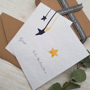 Einpflanzbare Karte | Weihnachten | Samenkarte | nachhaltig | handgemacht | Geschenk | minimalistisch | Stern