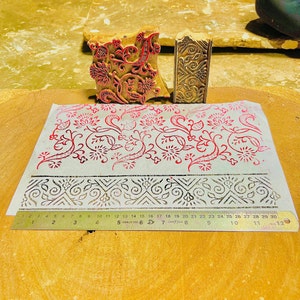 Clay printing stamps wooden printing block hand carved block hand block printing