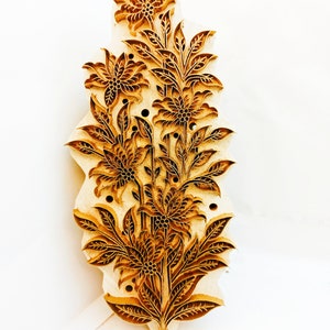 Timbri per stampa a mano in blocchi di ottone in legno, timbri floreali in ottone, timbri in ottone in legno per stampa fai da te, argilla, ceramica, tessile, batik, henné