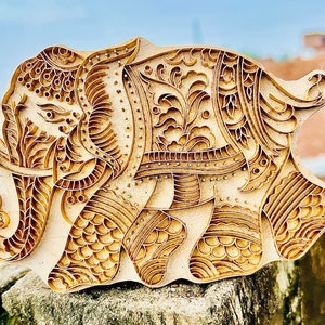 blocco di ottone in legno disegno elefante per stampa tessile fai da te argilla, ceramica, arredamento per la casa, arredamento per ufficio stampa a blocchi intagliati a mano