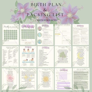 Geboorteplan & paklijst | Planner, zwangerschapsgrafiek, borstvoedingstips | Informatieblad voor baby's | Wat u uw eerste maand kunt verwachten |