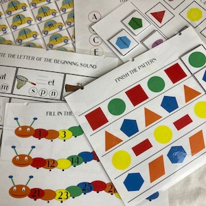 KINDERGARTEN LEARNING BINDER, Preschool Curriculum, Interactive Toddler Learning Binder, Adapted Books, Hands on Learning