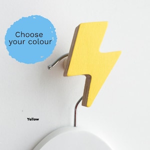 Lightning Bolt Wall Hook: Kids Room Decor, custom colour