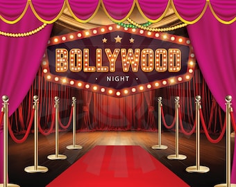 Bollywood Movie Theme Backdrops   - Indian Movies Film Photos Desi Style, Party Signs, Wedding, Printable DIY