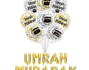 Umrah Mubarak folieballonnen | Hajj Umrah Mubarak Decoratie Gefeliciteerd