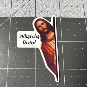 Jesus Meme Sticker Jesus is Watching Funny Stickers Jesus Joke Laptop Vinyl  Sticker Decal 
