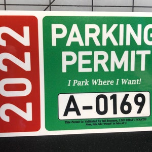 Joke Parking Permit - Sticker