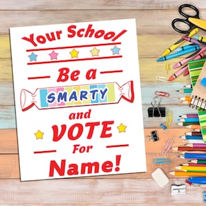 Be a Smarty - School student council campaign posters design *PS Template only* - PNG PSD - digital download