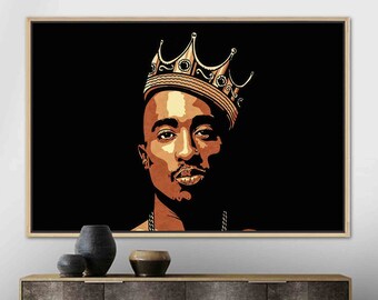 Wandkunst aus Metall 2mm aus Stahl Wandbilder Bilder 3D Deko Tupac Shakur-Music 