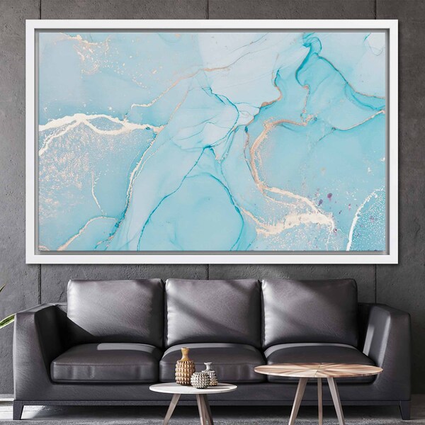 Blue and Silver Wall Art Etsy