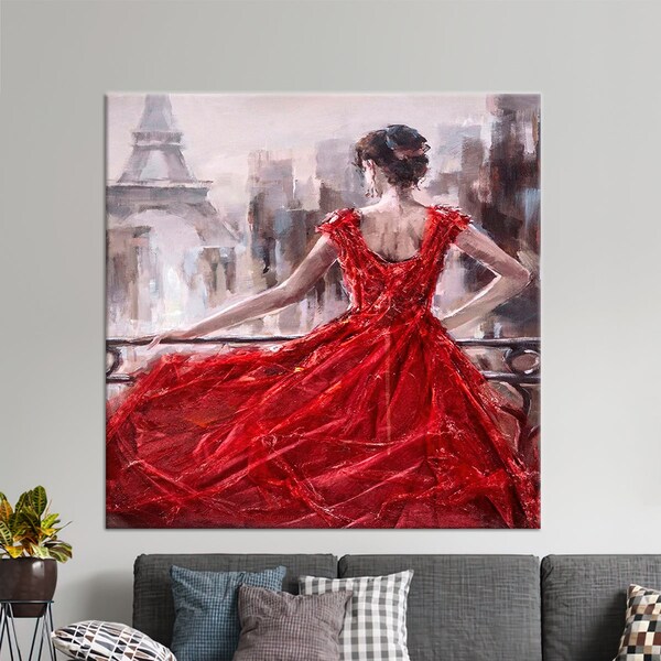 Woman in Red Dress Painting Etsy — free download
