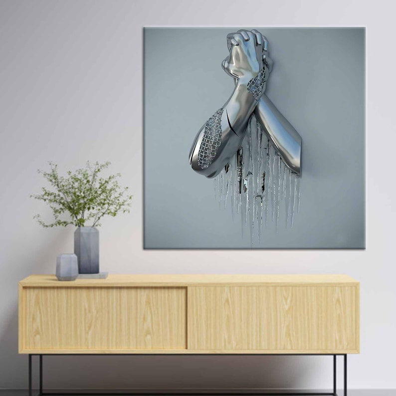 Metallic Wall Art 3d Metallic Canvas Print 3d Effect Canvas Etsy Ireland