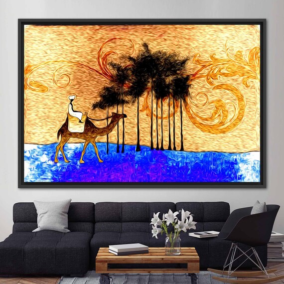 Art & Collectibles Abstract Landscape Watercolor Panoramic Painting