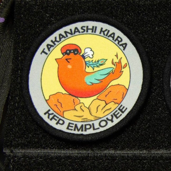 Patch circular de 8 cm "HoloLiveEN Mascot" - Takanashi Kiara - KFP EMPLOVEE