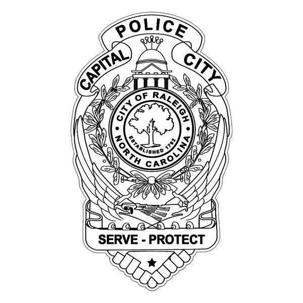 Raleigh Police Badge Vector Etsy