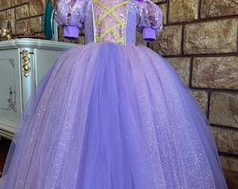 RAPUNZEL DRESS. Tangled Rapunzel dress for Birthday costume