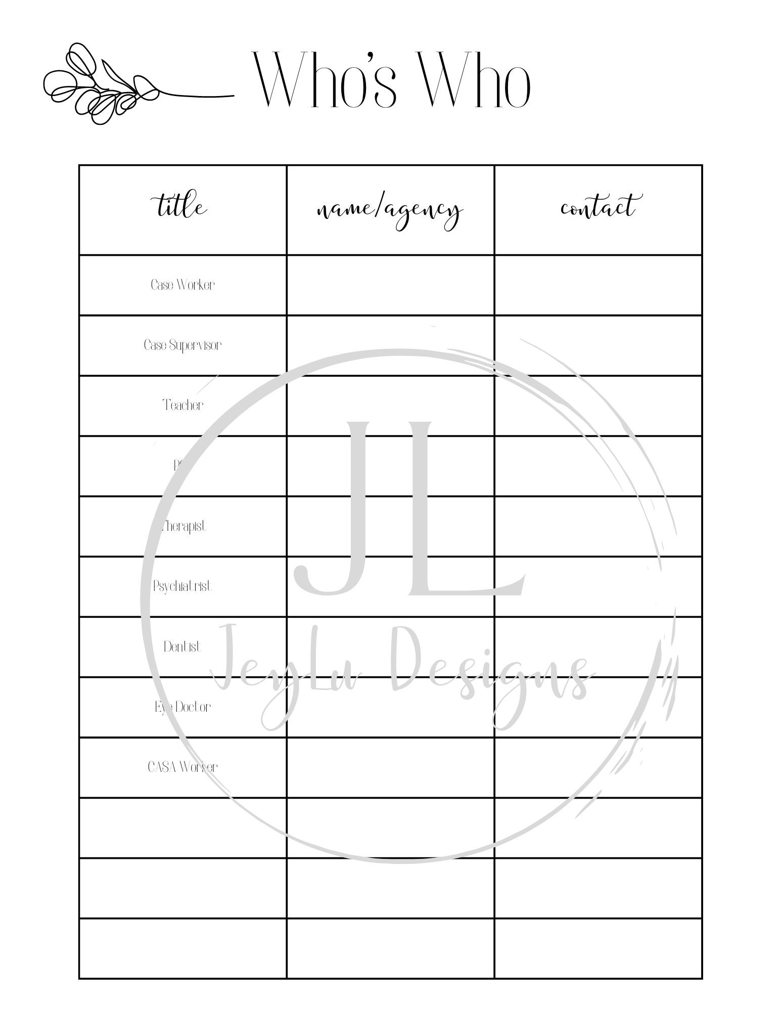 Foster Care Digital Printable Binder Pages Easy Access to - Etsy