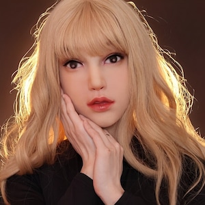 Handmade Silicone Epoxy female Head Mask, Cute female Face Mask, Super cute Doll Face Mold
