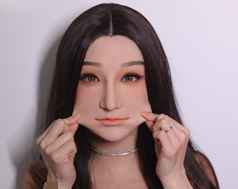 Hiperrealistyczna kobieca maska silikonowa, delikatna kobieca forma do twarzy, realistyczna osłona twarzy inspirowana feministkami