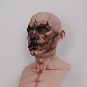 MALE COSPLAY, Realistic MASK, Silicone Prosthetic, Scary Mask, Personalized Disguise Men Face Silicone Halloween Cosplay Mask With Makeup