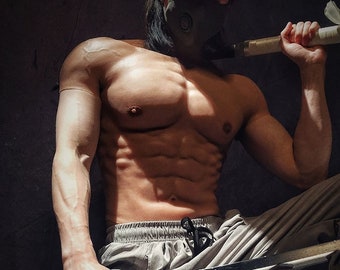 プレミアム高品質シリコン製リアル男性筋肉スーツ コスプレ用
