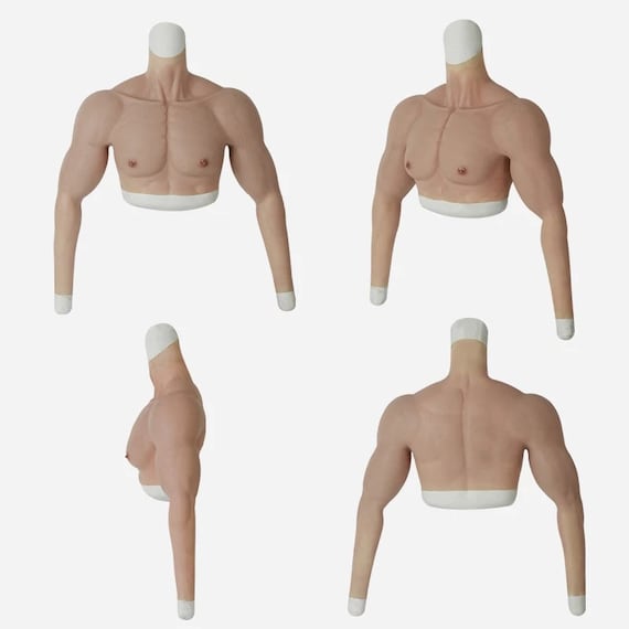 KnowU Silicone Muscle Suit Fake Muscle Chest For Cosplay Stronger Upgrade |  eBay