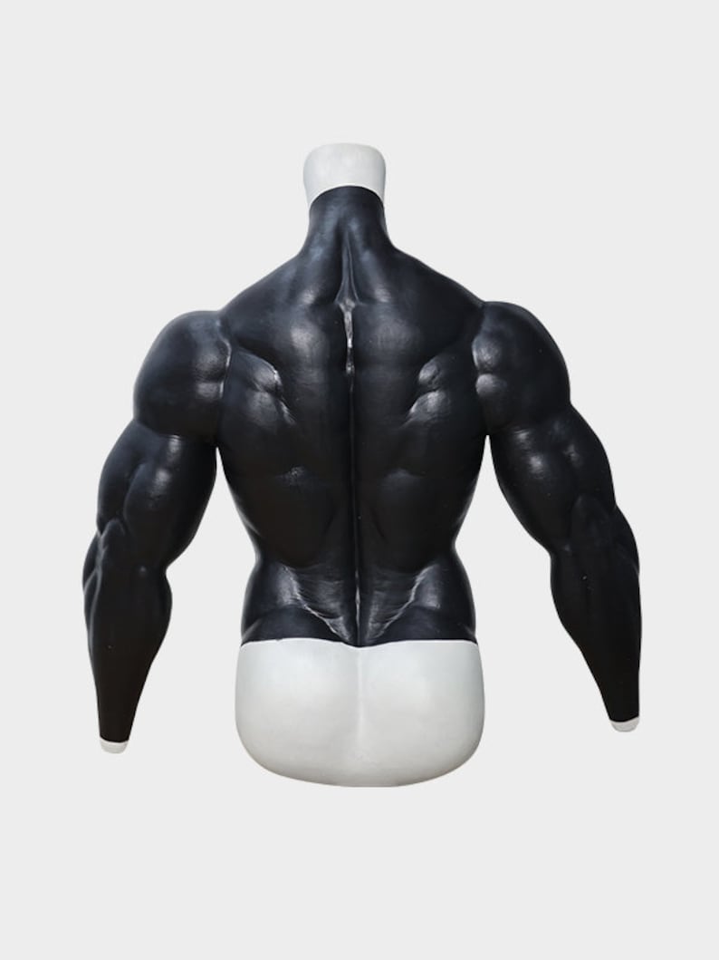 Black Upper Body Muscle Suit With Arms for Cosplay Medical Silicon Made