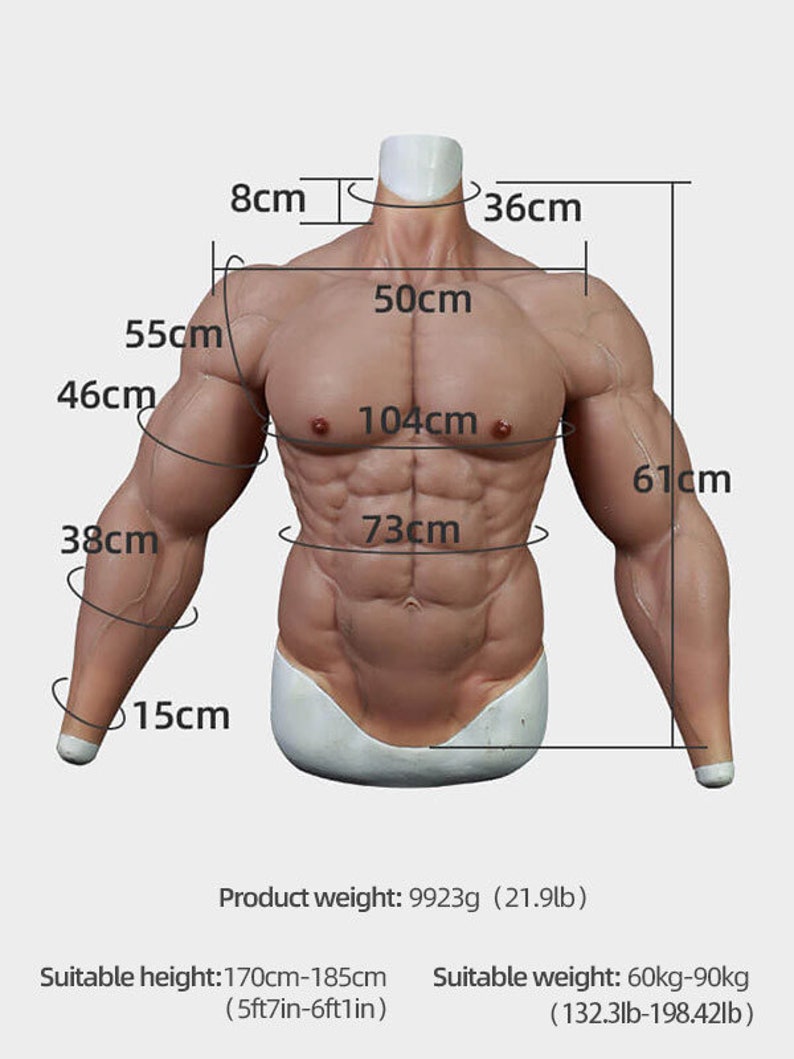 Realistic Muscle Suit With Arms for Cosplay Medical Silicon Etsy