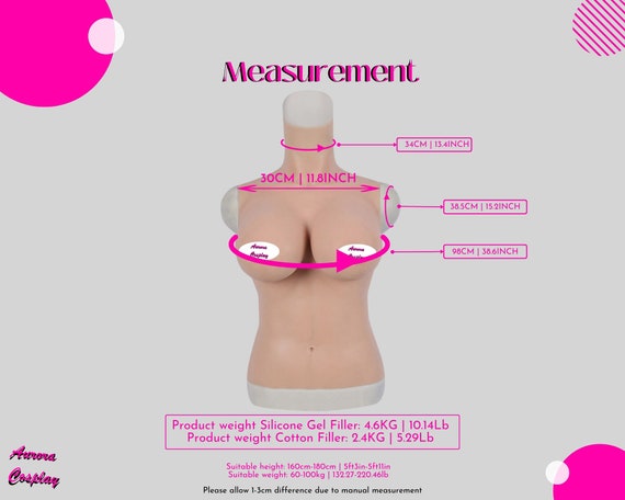 Half Body Silicone Breast Plate Realistic G-Cup Breast Shapes Artificial  Fake Boobs Enhancer for Cosplay Mastectomy Crowd (Color : Color 1, Size : G- Cup) : : Fashion