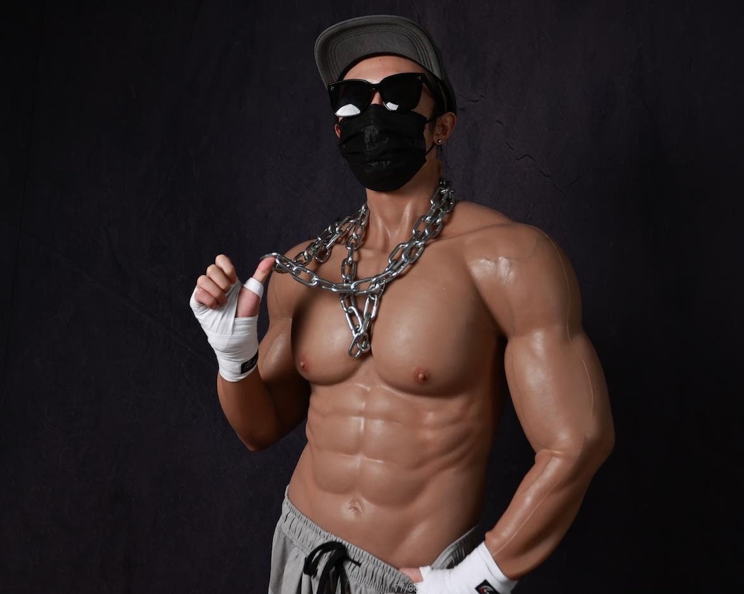 Silicone Muscle Suit with Arms with Zipper Silicone Chest Male with Arms  Realistic Male Chest Abdominal Muscle
