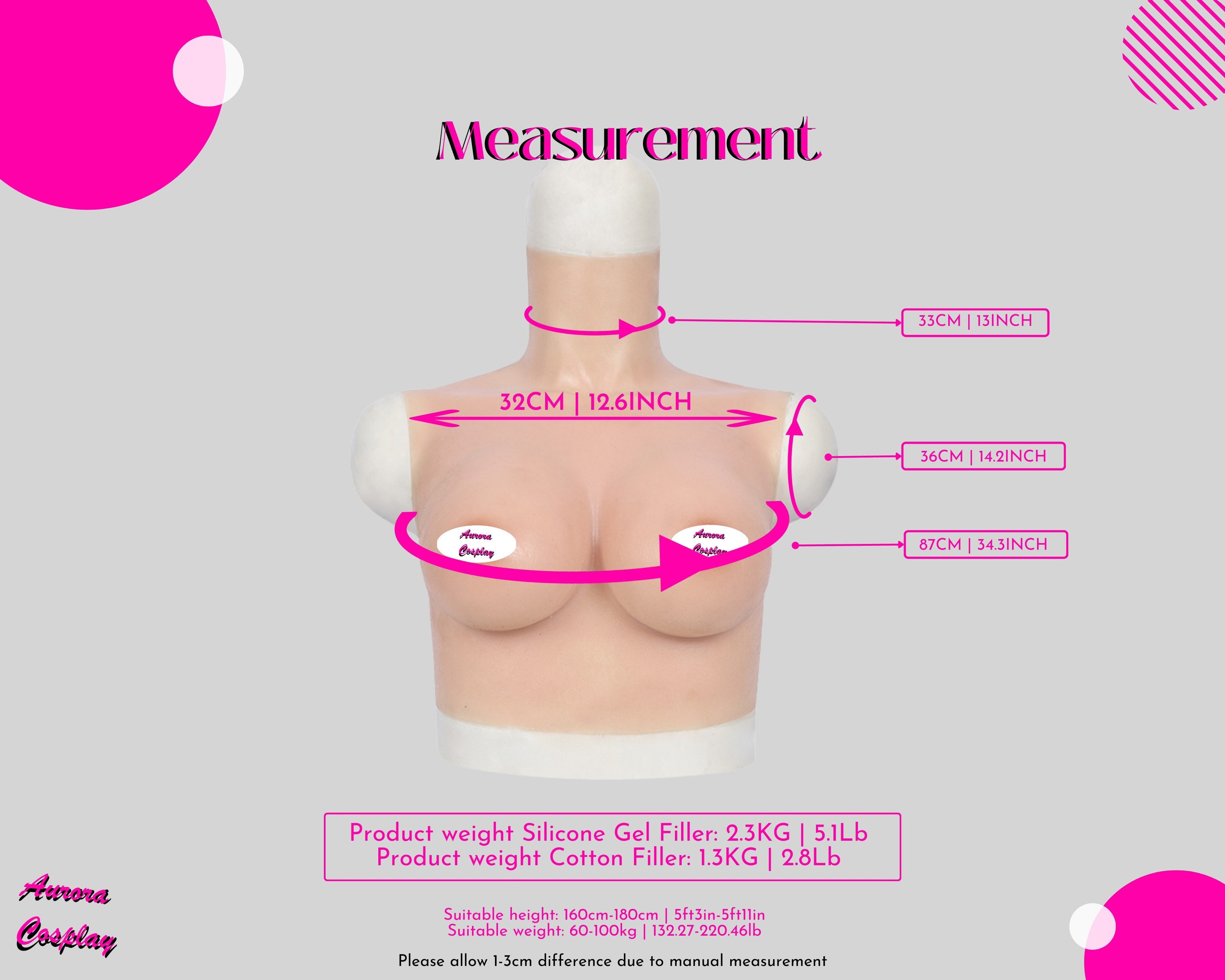 Buy Handmade C Cup Breasts Cool Small Size, Small Size C Cup Coplay Boobs,  Gift for Her, Artificial Breast, Silicon Fake Breast ,cool Boobs Online in  India 