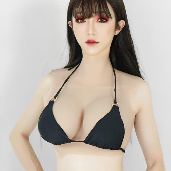 SOFTMARY Silicone Breastplate - Breathable Fake Boobs With Hollow Back & Low Collar For Summer Wear