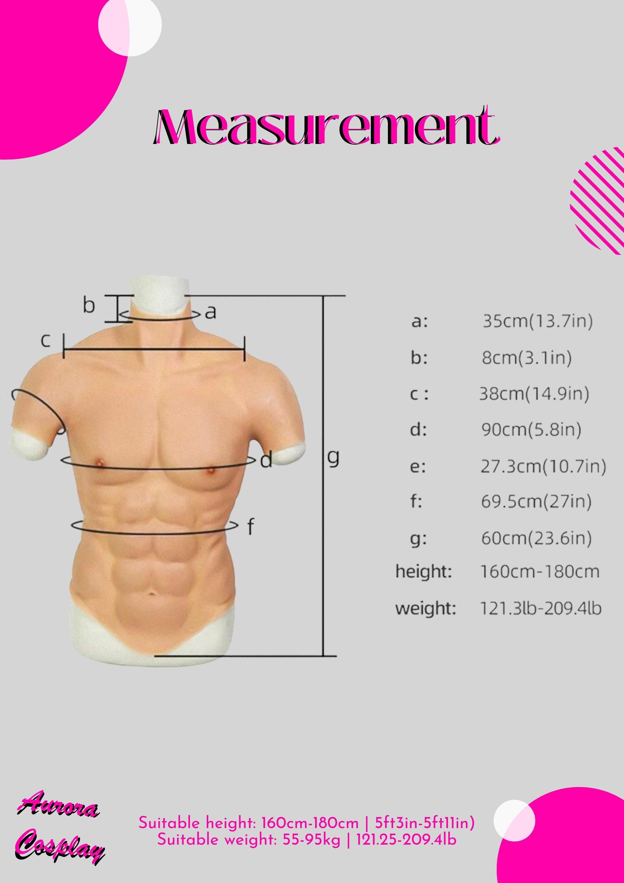 Silicone Muscle Suit Realistic Upper Body Costume Men Cosplay Fake