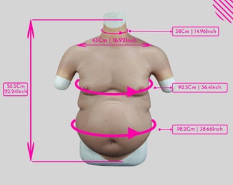 EXQST Silicone Beer Belly Suit, Silicone Artificial Fake Belly, Realistic  Fat Suit Costume, Abdominal Muscle Simulation Skin Silicone Stronger Male