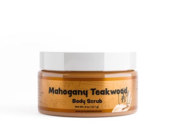 Mahogany Teakwood Exfoliating Body Scrub 25+ Scents With Shea Butter, Natural Sugar Scrub Exfoliant, Same-Day Shipping, BUY 2 GET 1 FREE