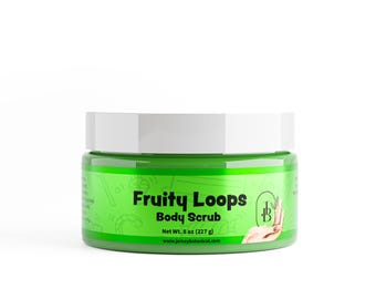 Fruity Loops Exfoliating Body Scrub 25+ Scents With Shea Butter, Natural Sugar Scrub Exfoliant, Same-Day Shipping, BUY 2 GET 1 FREE