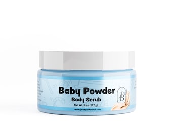 Baby Powder Exfoliating Body Scrub 25+ Scents With Shea Butter, Natural Sugar Scrub Exfoliant, Same-Day Shipping, BUY 2 GET 1 FREE