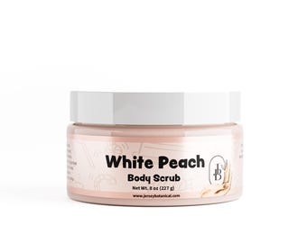 White Peach Exfoliating Body Scrub 25+ Scents With Shea Butter, Natural Sugar Scrub Exfoliant, Same-Day Shipping, BUY 2 GET 1 FREE