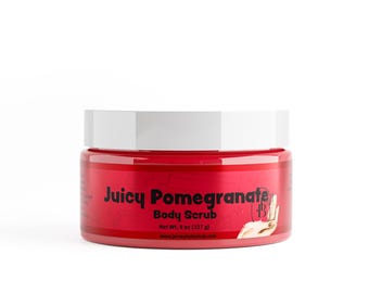 Juicy Pomegranate Exfoliating Body Scrub 25+ Scents With Shea Butter, Natural Sugar Scrub Exfoliant, Same-Day Shipping, BUY 2 GET 1 FREE