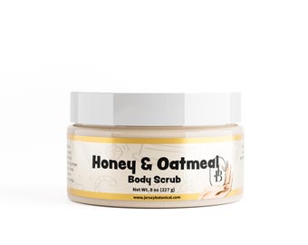 Honey & Oatmeal Exfoliating Body Scrub 25+ Scents With Shea Butter, Natural Sugar Scrub Exfoliant, Same-Day Shipping, BUY 2 GET 1 FREE
