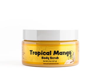Tropical Mango Exfoliating Body Scrub 25+ Scents With Shea Butter, Natural Sugar Scrub Exfoliant, Same-Day Shipping, BUY 2 GET 1 FREE