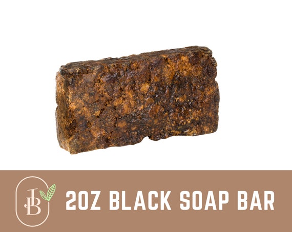 Raw African Black Soap 2 oz. Raw Vegetable Base 100% Pure Unrefined Natural Organic Buy 2, get 3 FREE