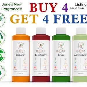 Fragrance Oil 4 oz. Scented Oils For Body, Soap Making, Candle Making, Lotion, Perfume, Diffuser. BUY 4 Get 4 FREE