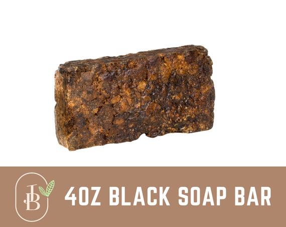 Raw African Black Soap 4 oz. Vegetable Base 100% Pure Unrefined Natural Organic Buy 2, get 2 FREE