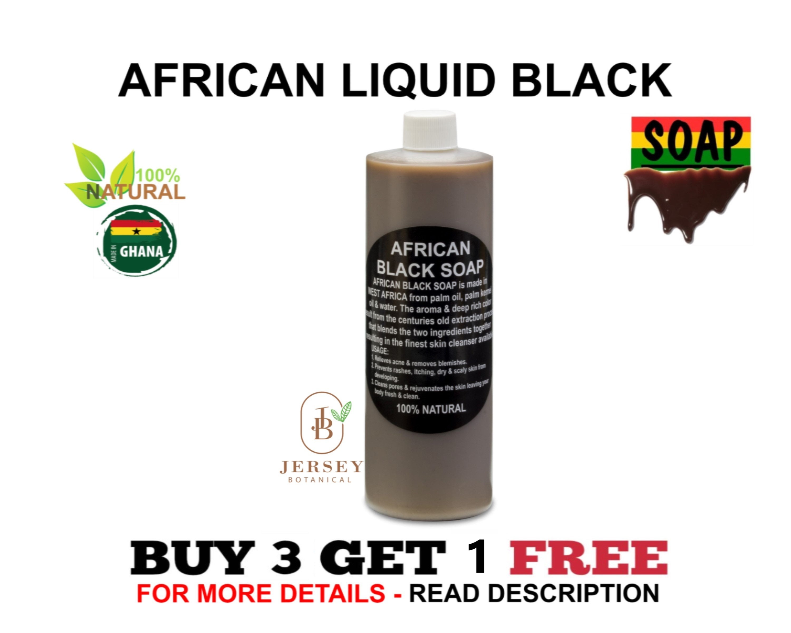 Liquid Raw African Black Soap Pure Raw Unrefined 100% Natural Organic ...